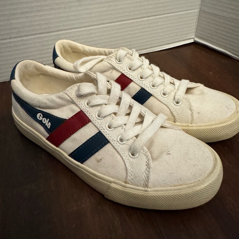 Gola Women’s Canvas Sneakers White Red Blue Size 6